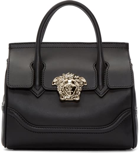 versace black leather tote